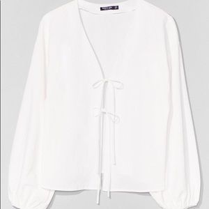 Nasty gal tie front blouse